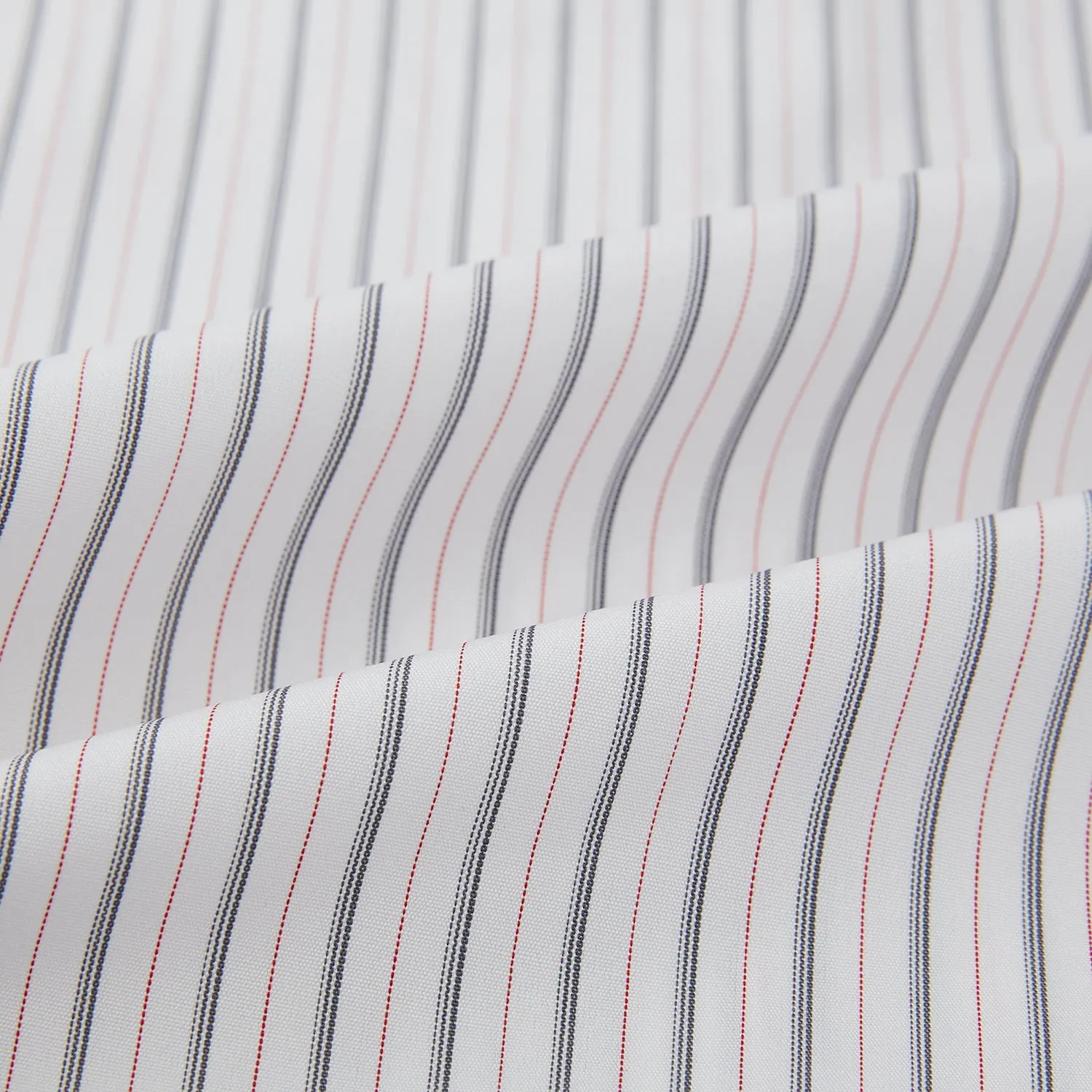 Midnight Blue and Red Ticking Stripe Mayfair Shirt