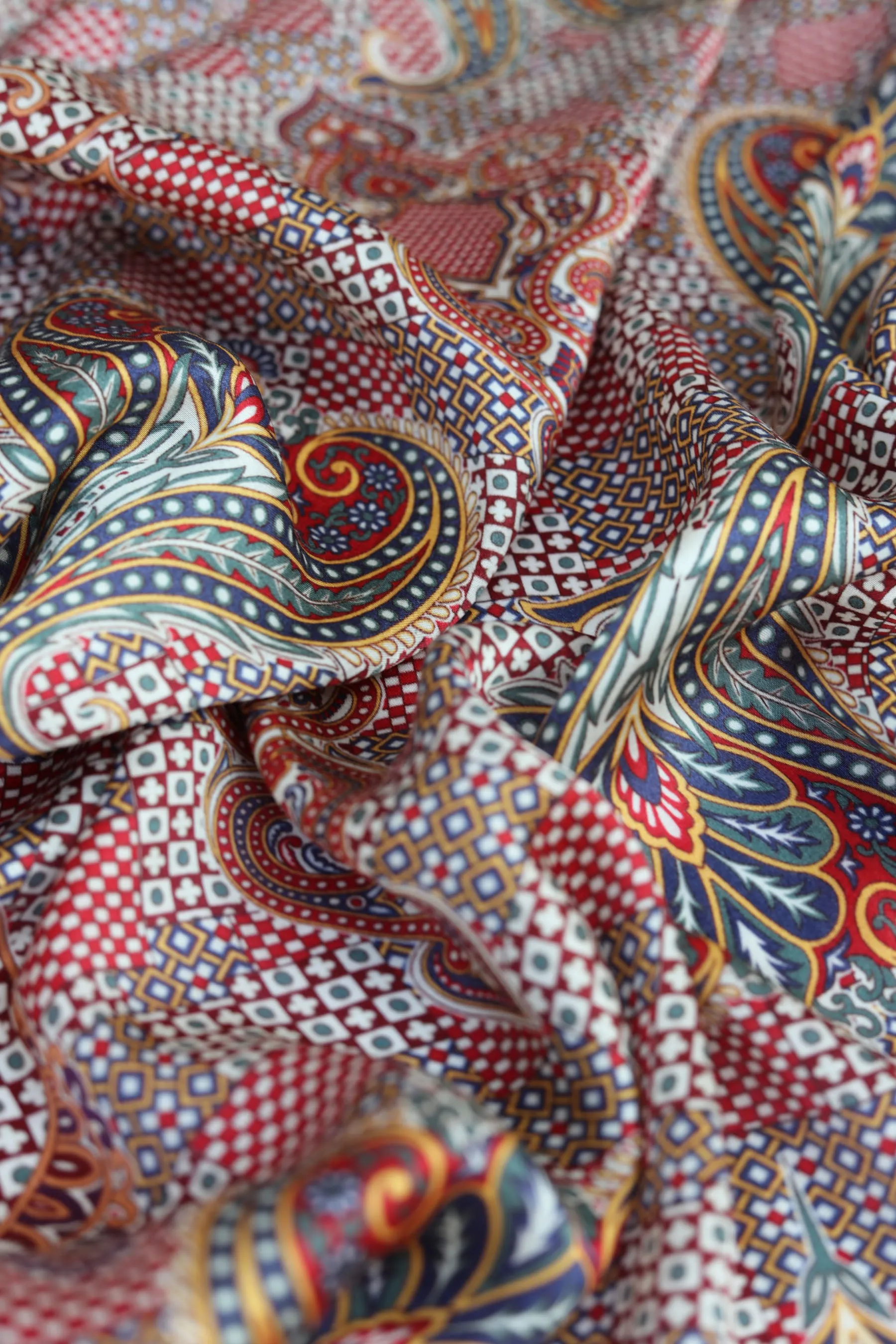 Multicolor Contemporary Festive Printed Gaji Silk Fabric