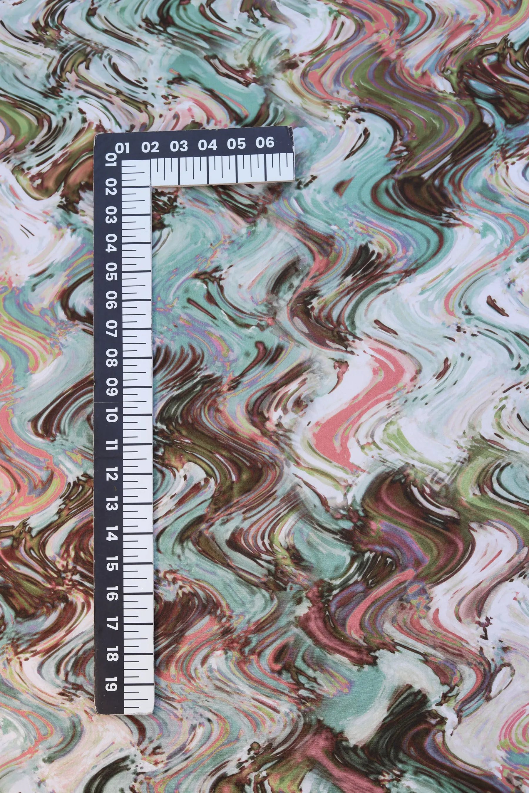 Multicolor Marble Pattern Printed Art Silk Fabric