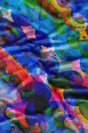 Multicolored Abstract Printed Georgette Fabric