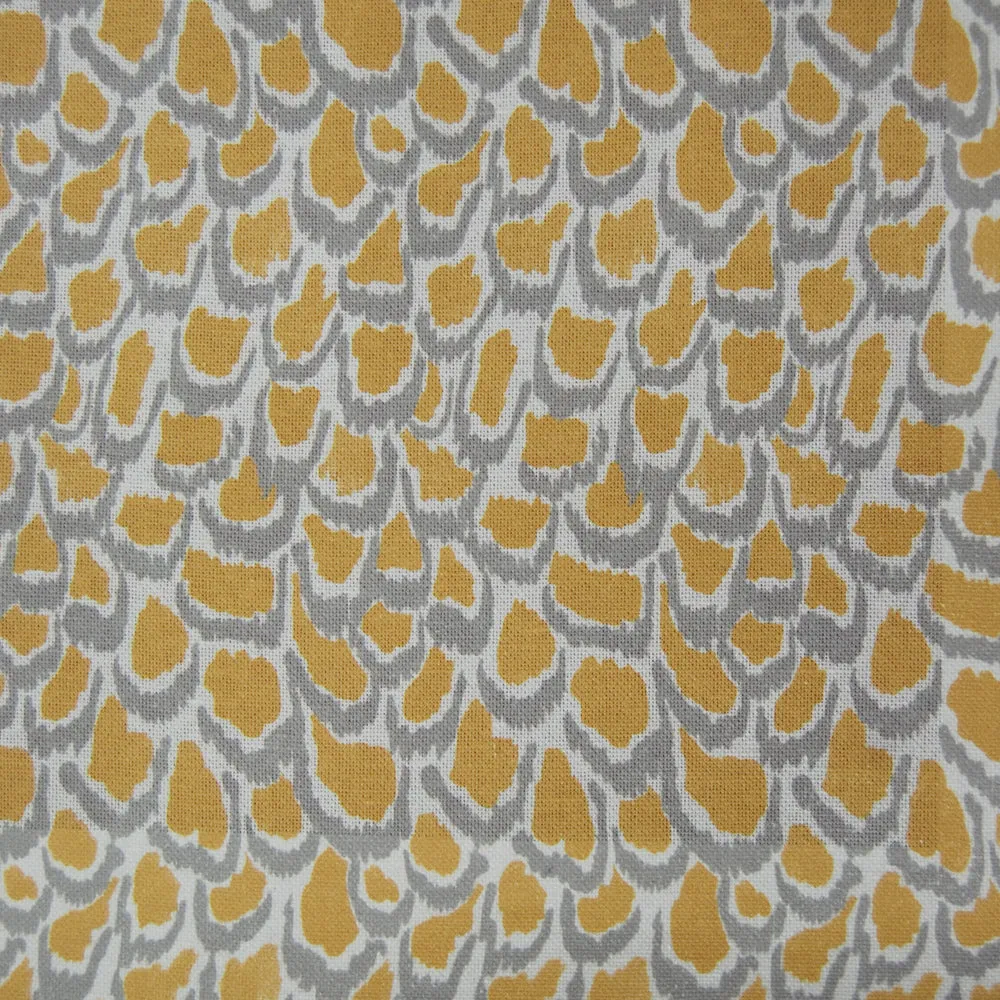 Nada Printed Linen Fabric Remnant Mango