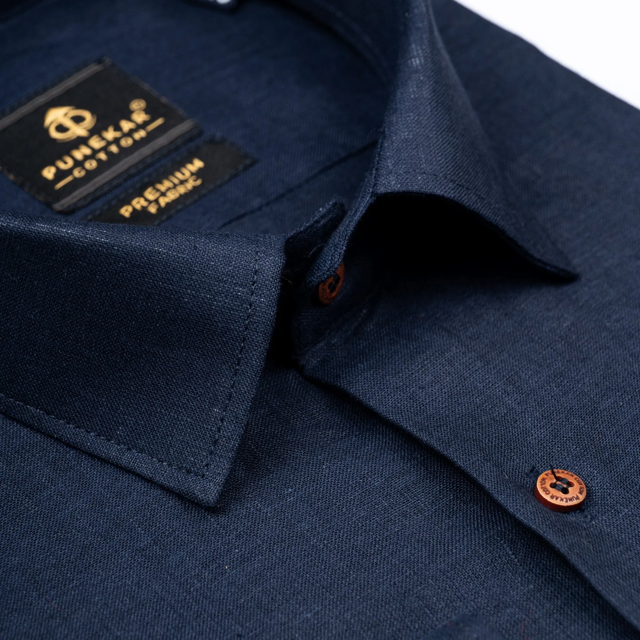 Navy Blue Color Prime Linen Shirt For Men