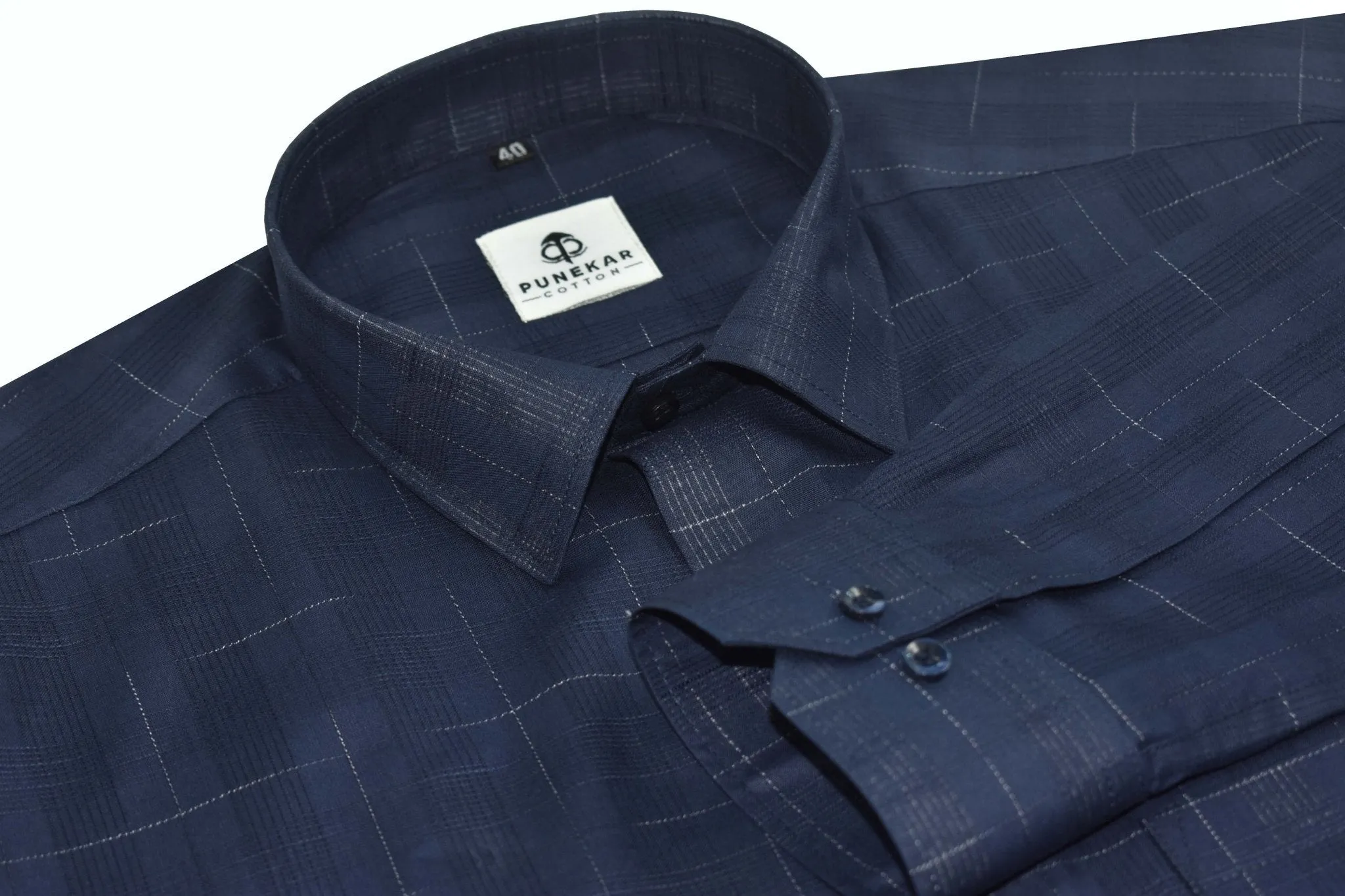 Navy Blue Color Pure Cotton Shirts For Men