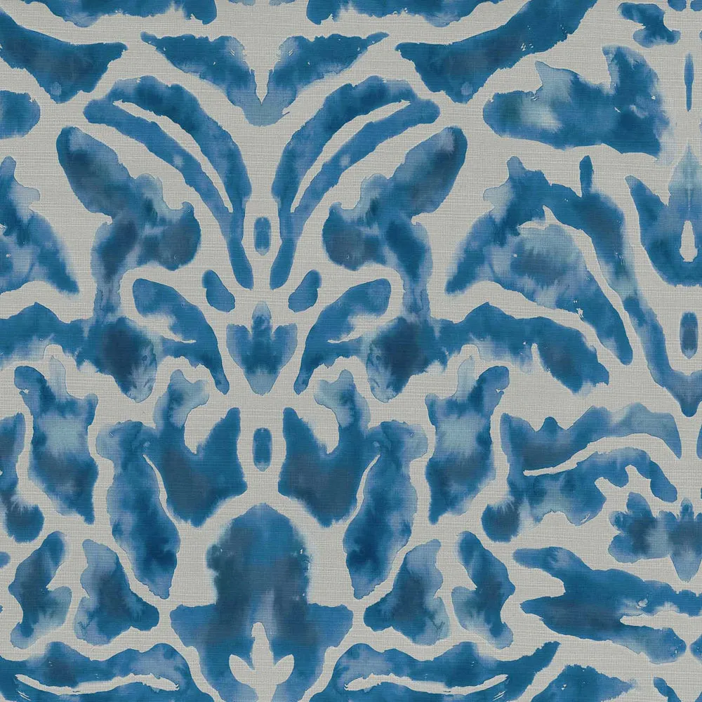 Nikko Printed Velvet Fabric (By The Metre) Cobalt