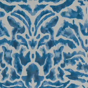 Nikko Printed Velvet Fabric (By The Metre) Cobalt