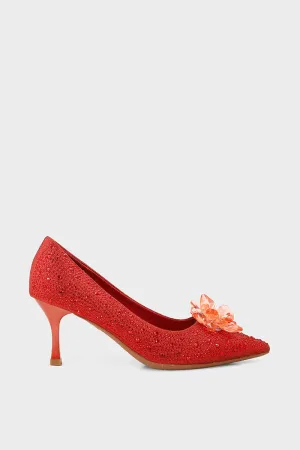 Party Wear Court Shoes I44416-Red