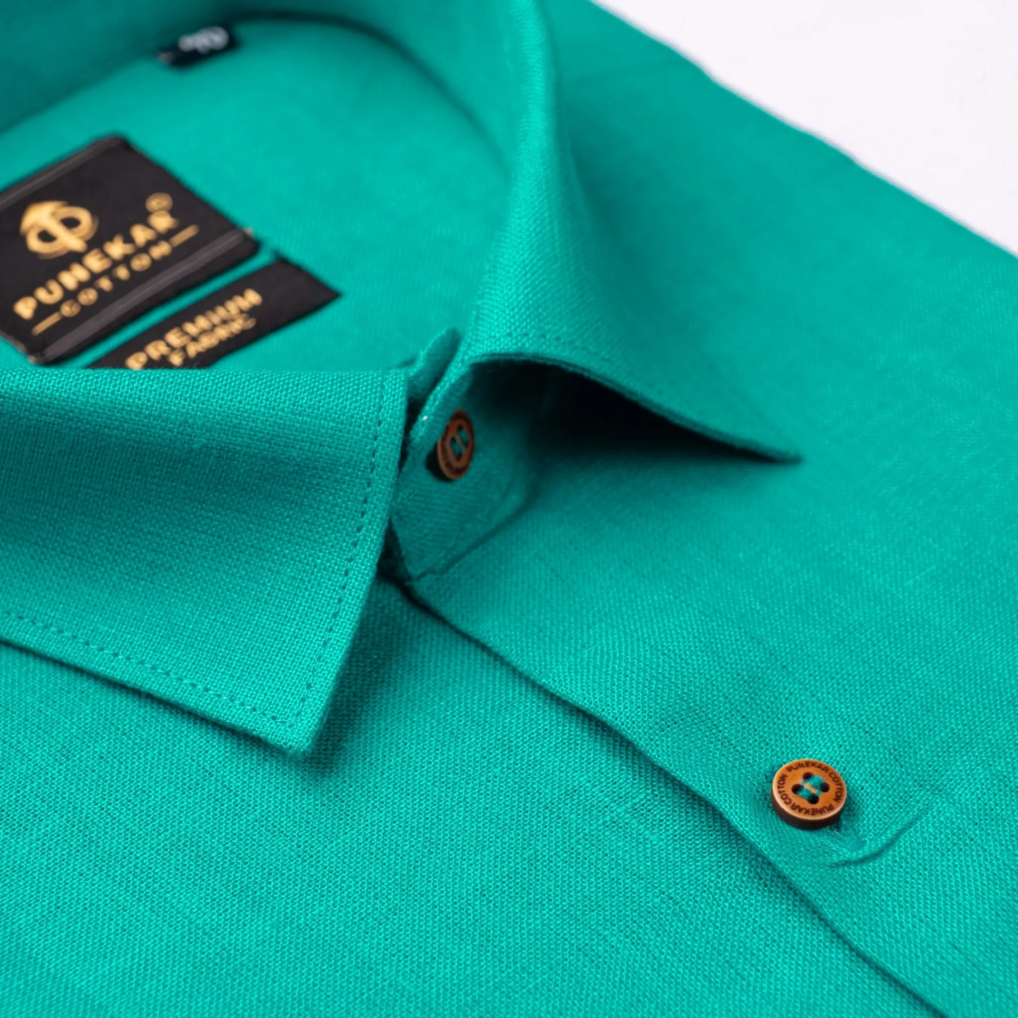 Peacock Green Color Prime Linen Shirt For Men