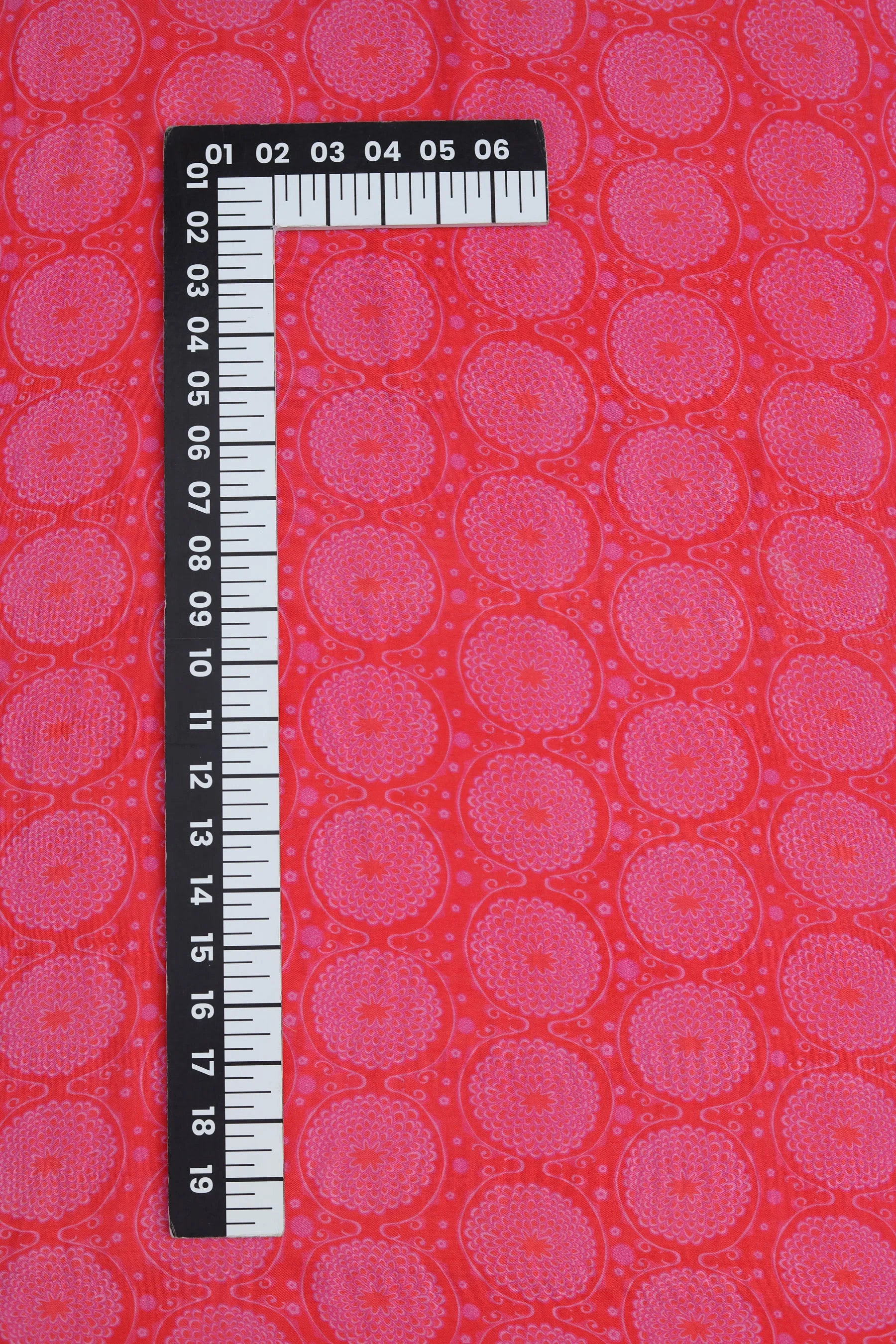 Pink Abstract Printed Natural Muslin Silk Fabric