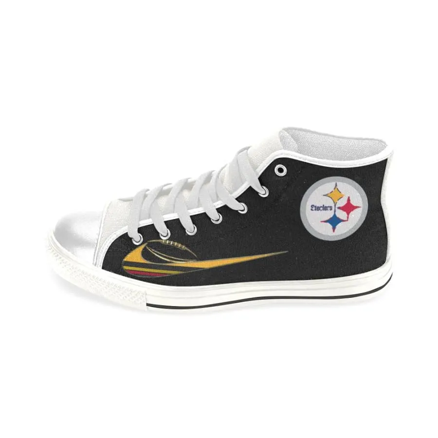 Pittsburgh steelers High Top Shoes Black White Men Women Kids| Nfl Dilly Dilly steelers High-top Sneakers