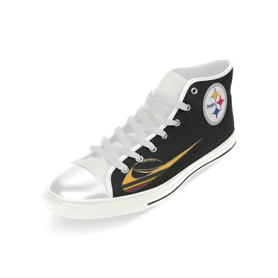 Pittsburgh steelers High Top Shoes Black White Men Women Kids| Nfl Dilly Dilly steelers High-top Sneakers