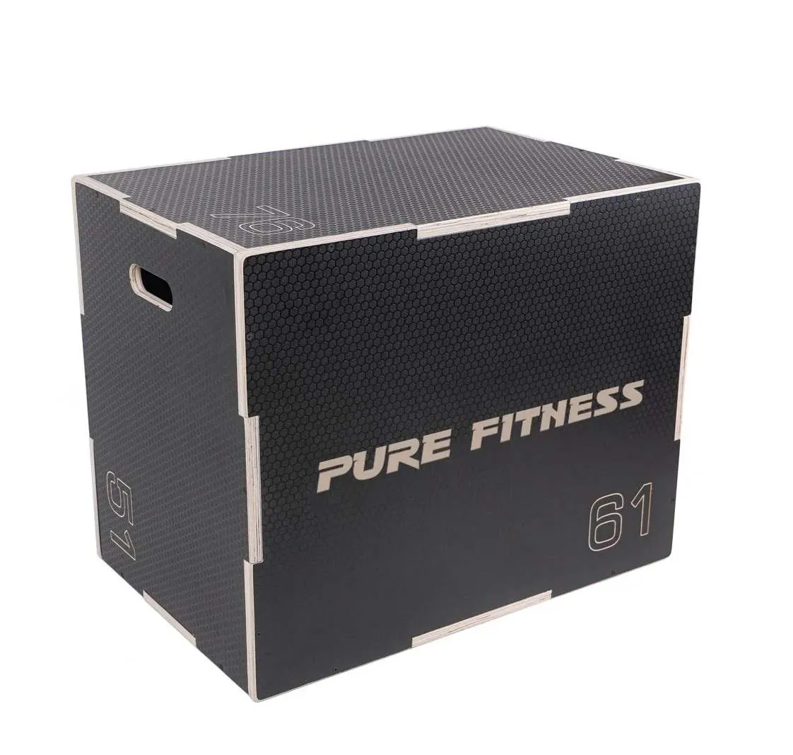 Pure Fitness Gym Crossfit 3 In 1 Wood Plyo Jumping Box [WS]