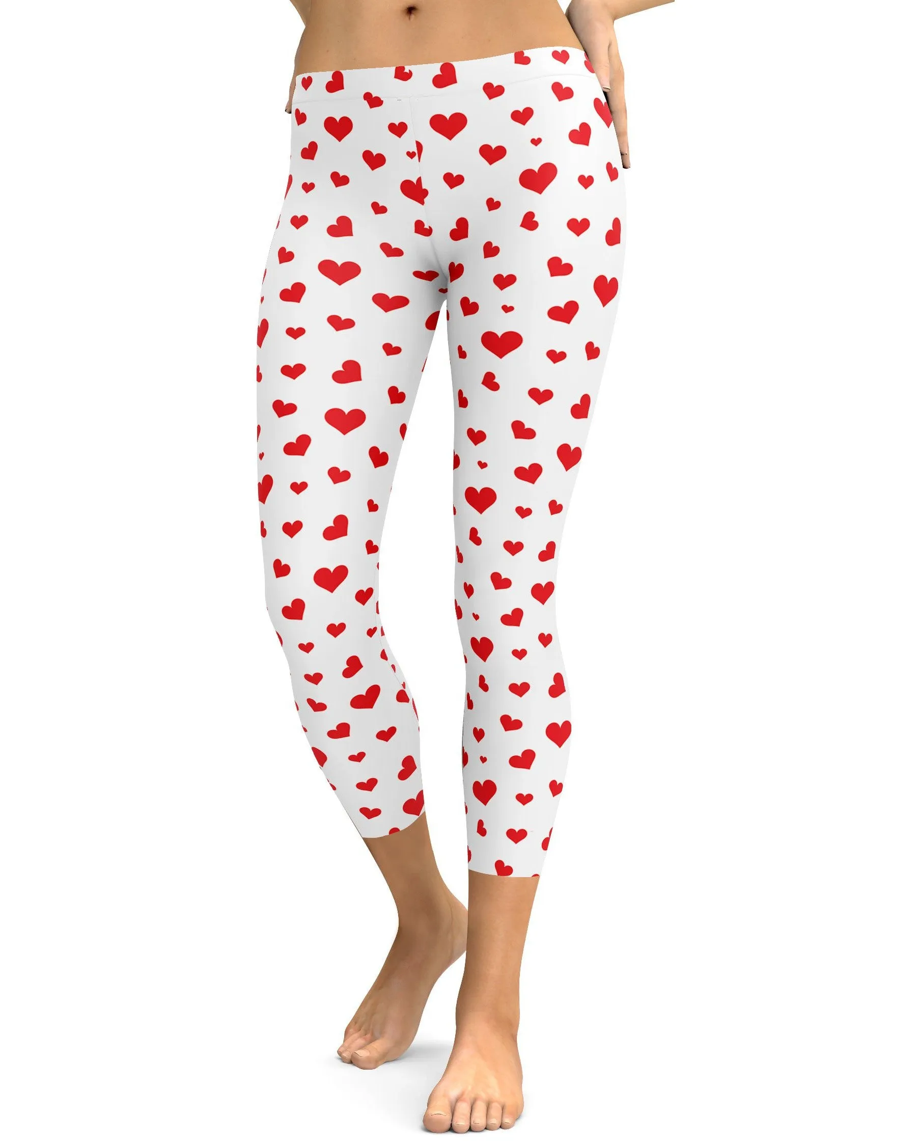 Red Hearts Capris