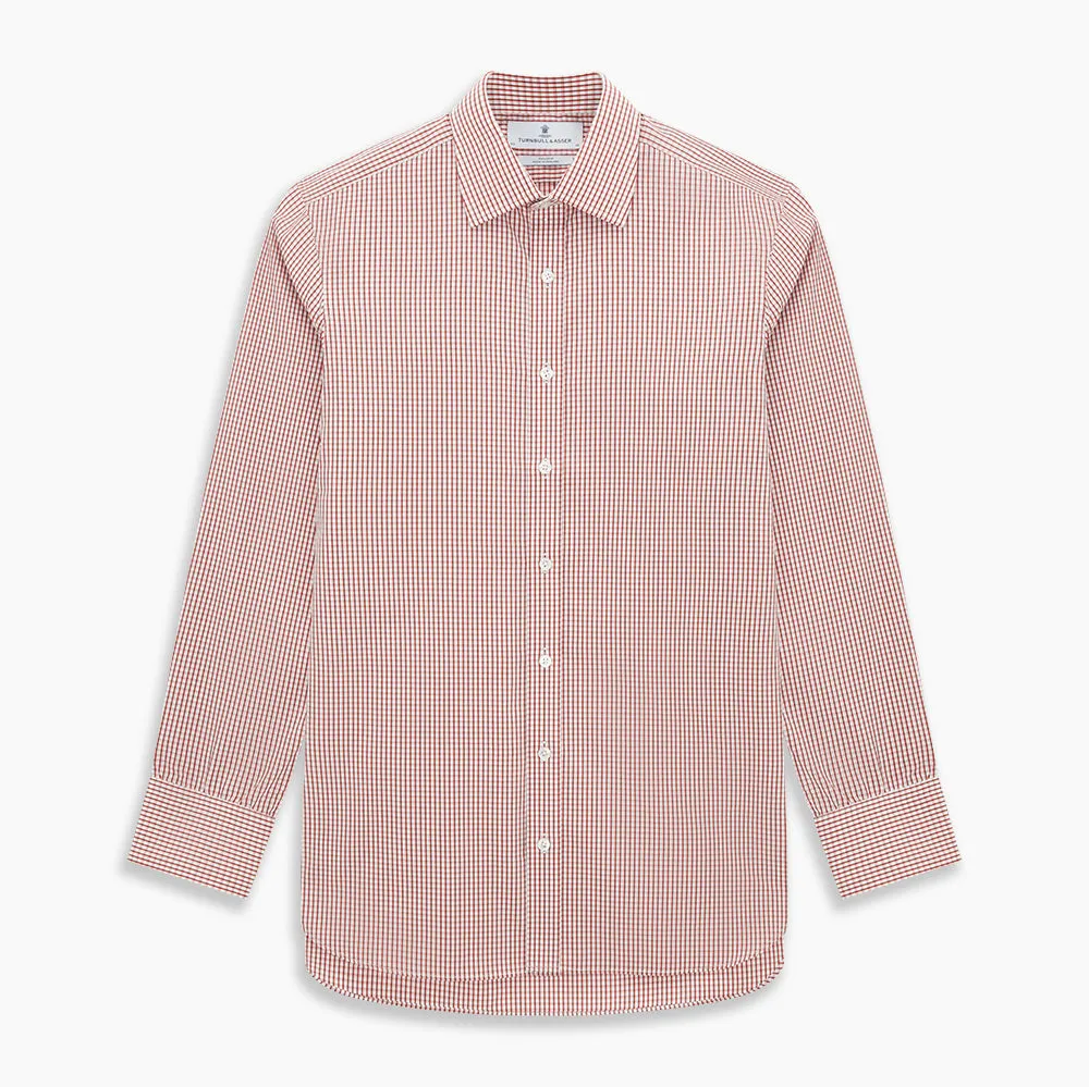 Red Micro Shadow Check Mayfair Shirt