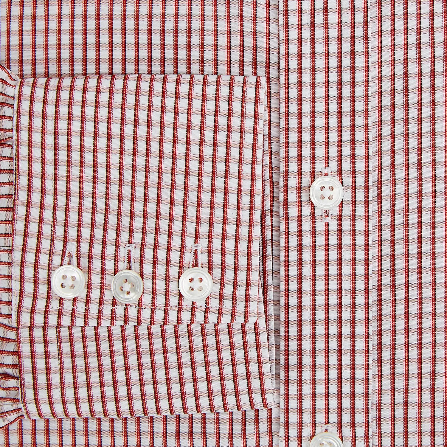 Red Micro Shadow Check Mayfair Shirt