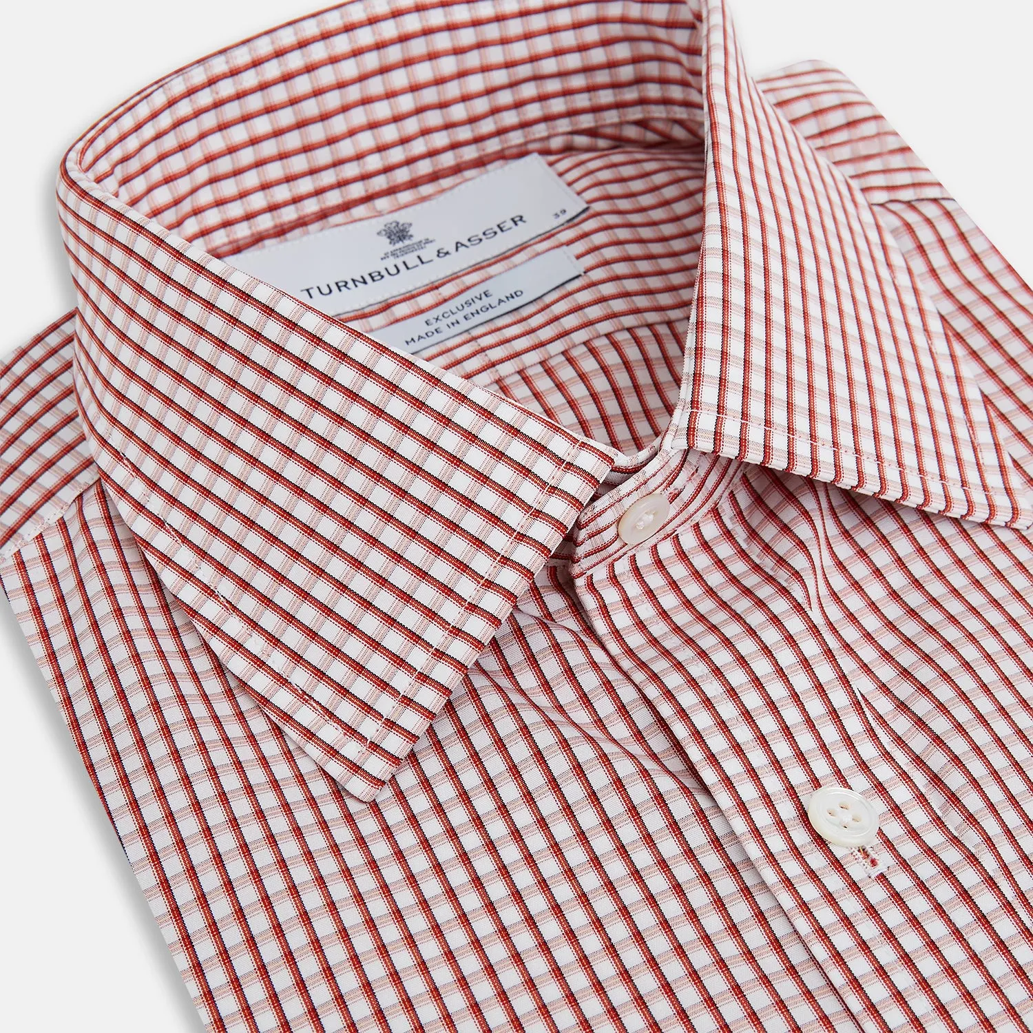 Red Micro Shadow Check Mayfair Shirt