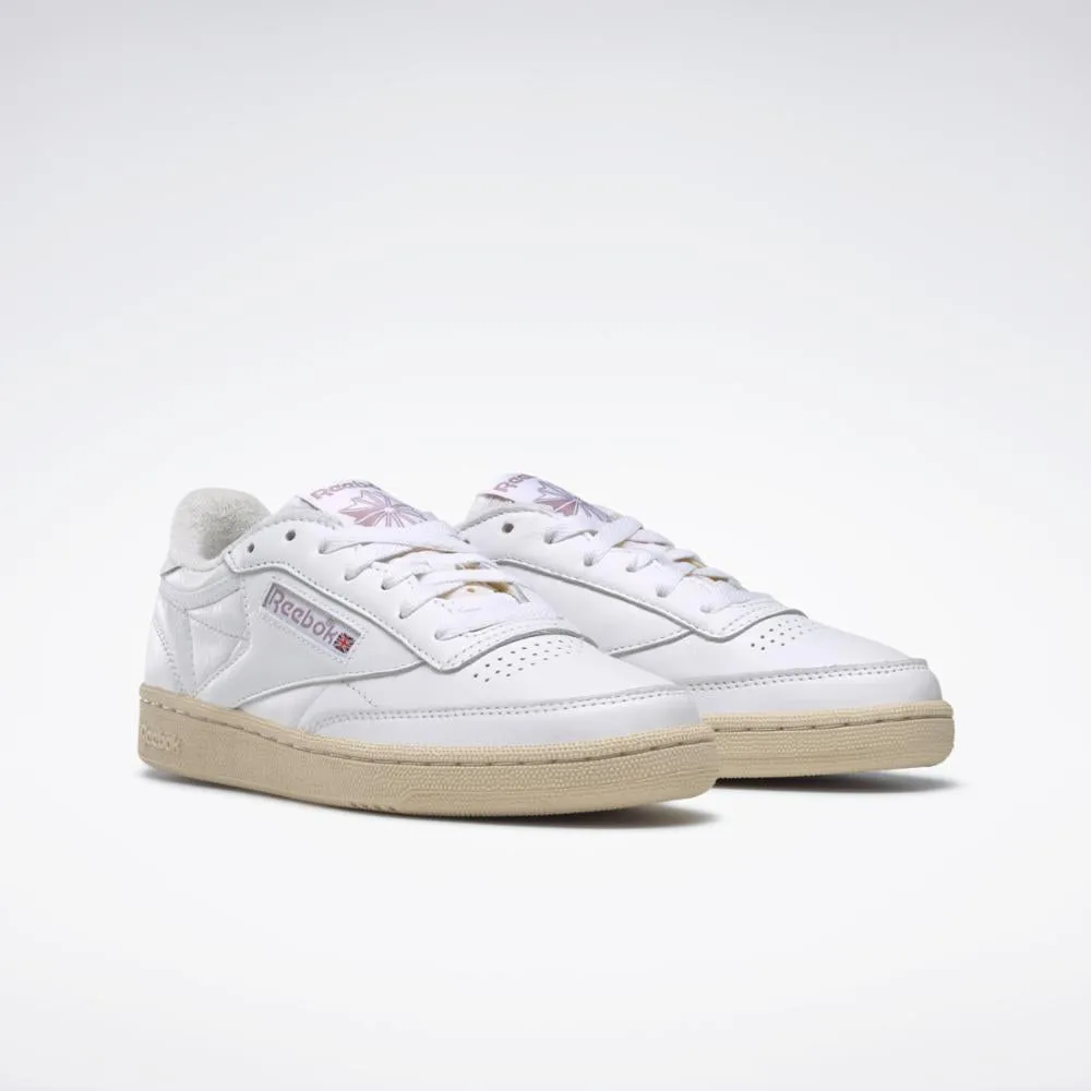 Reebok Footwear  Women's Club C 85 Vintage Reebok Classics Ftw Women Ftwr Wht/Chalk/Infused Lilac M