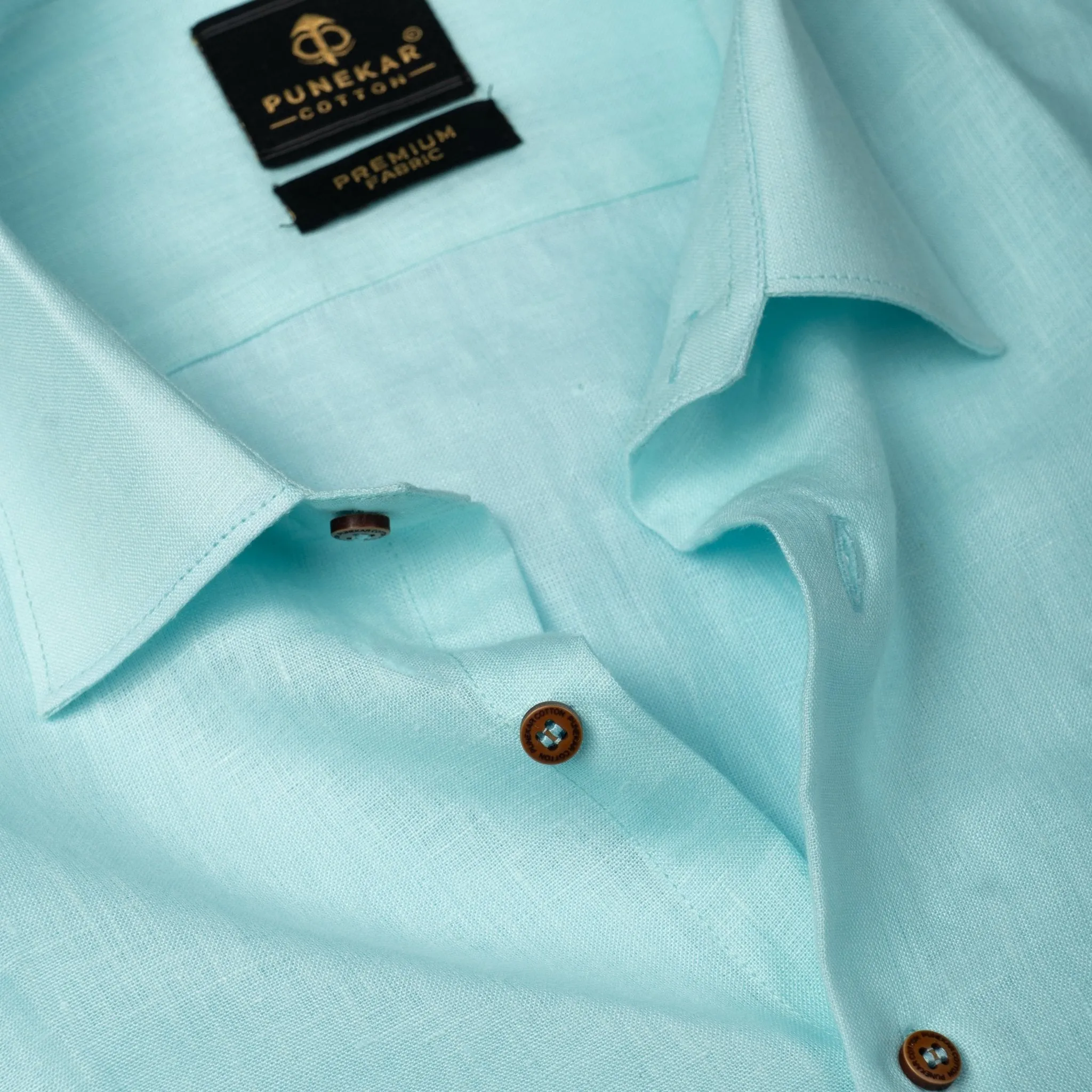 Sky Blue Color Prime Linen Shirt For Men