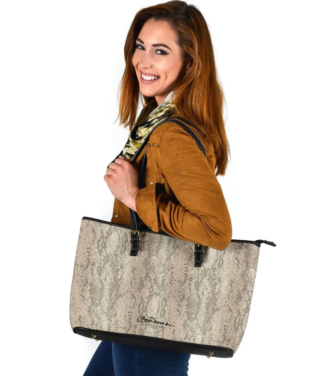 Snake Print Large Vegan Tote Bag