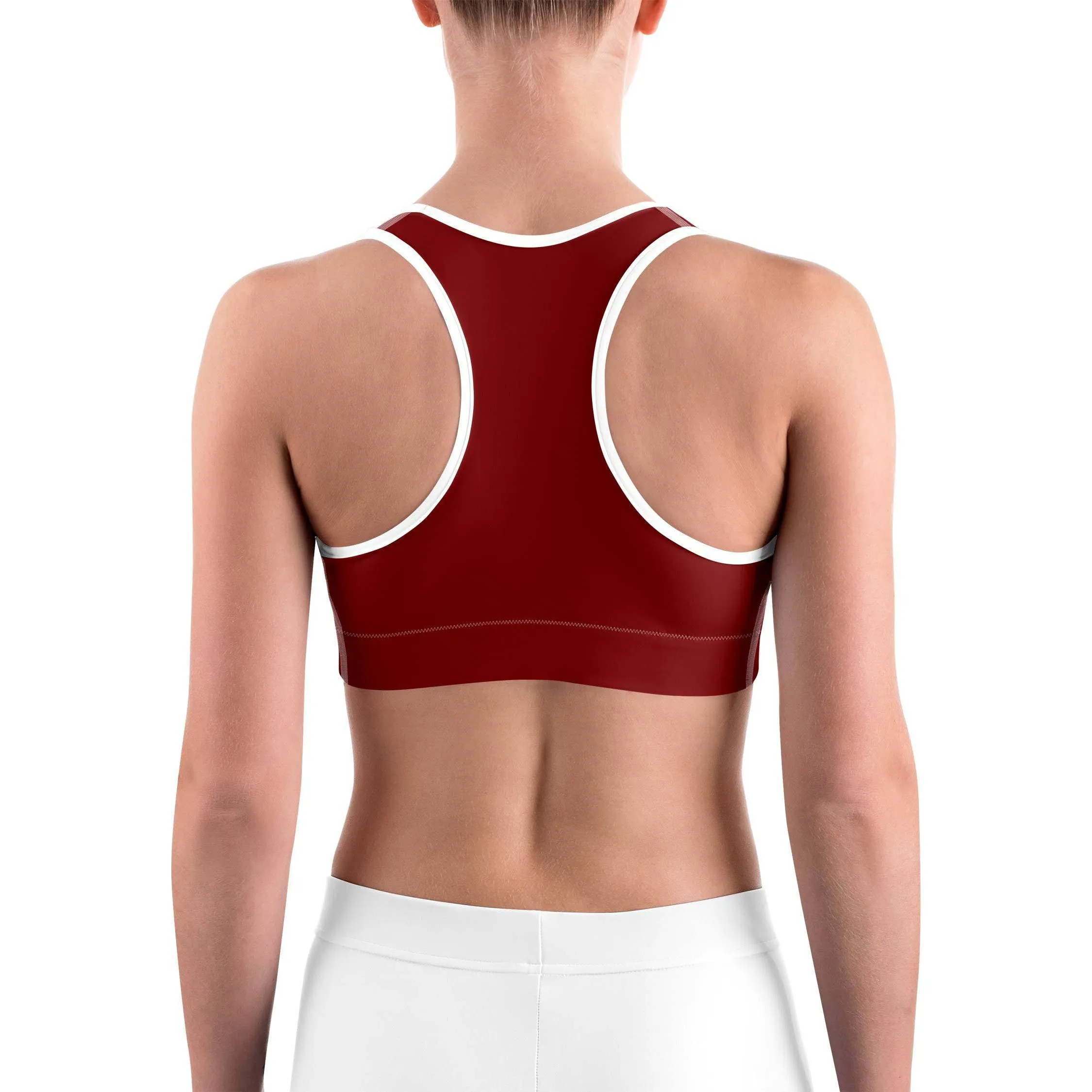 Solid Deep Red Sports bra