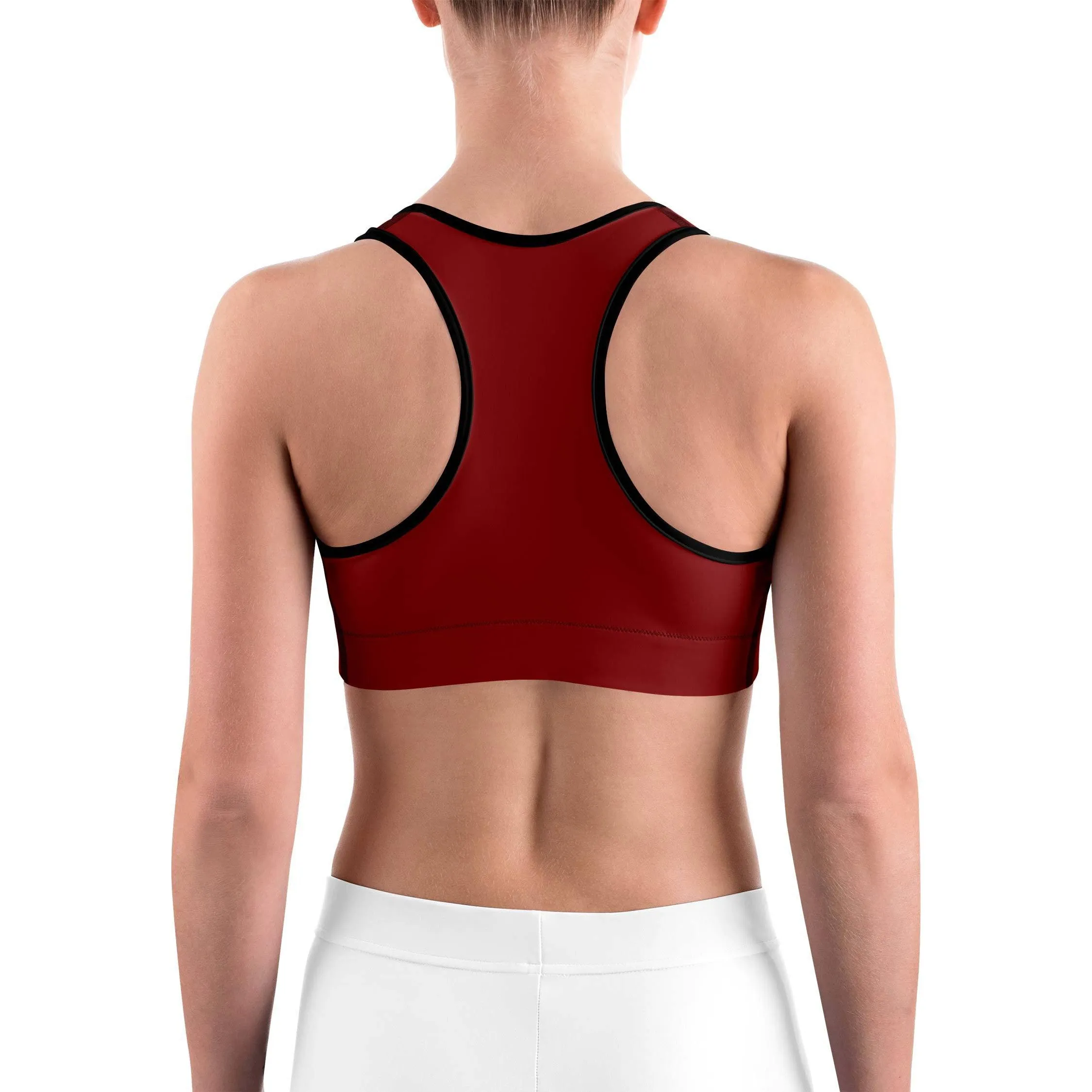 Solid Deep Red Sports bra