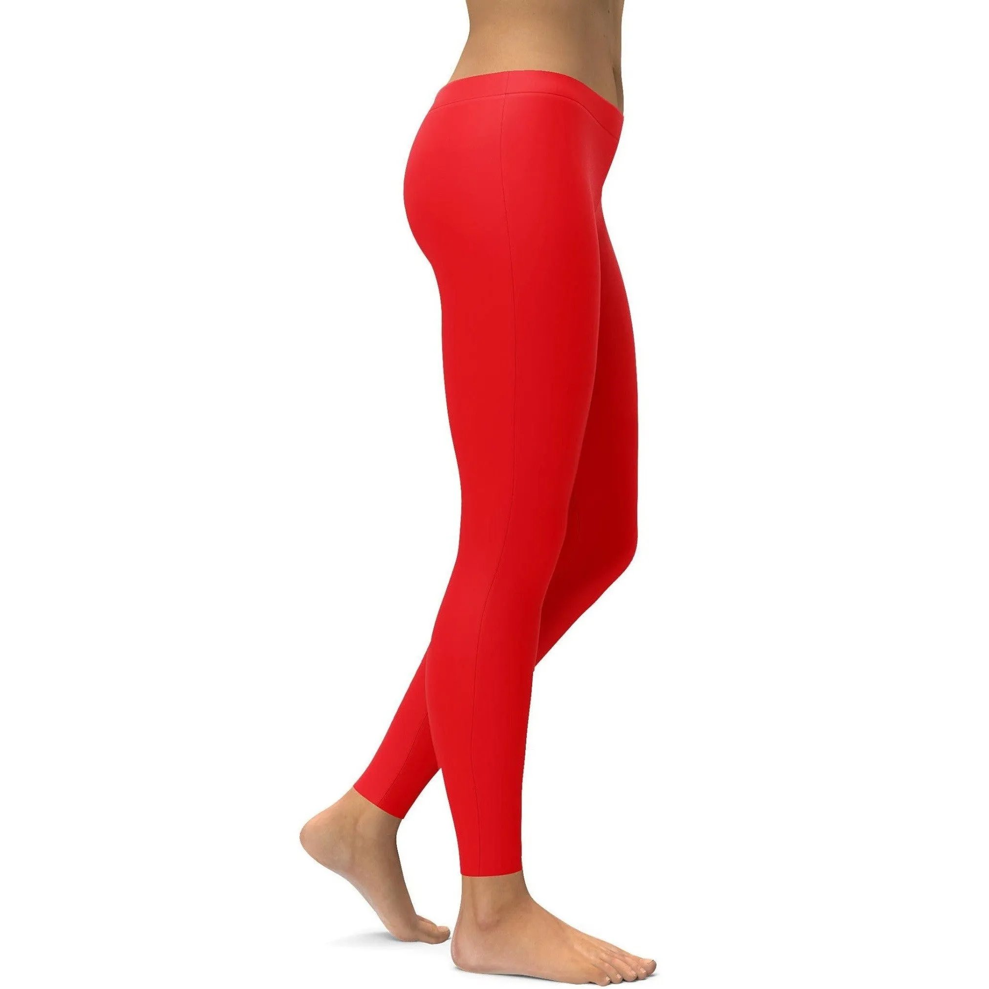 Solid Hot Red Leggings