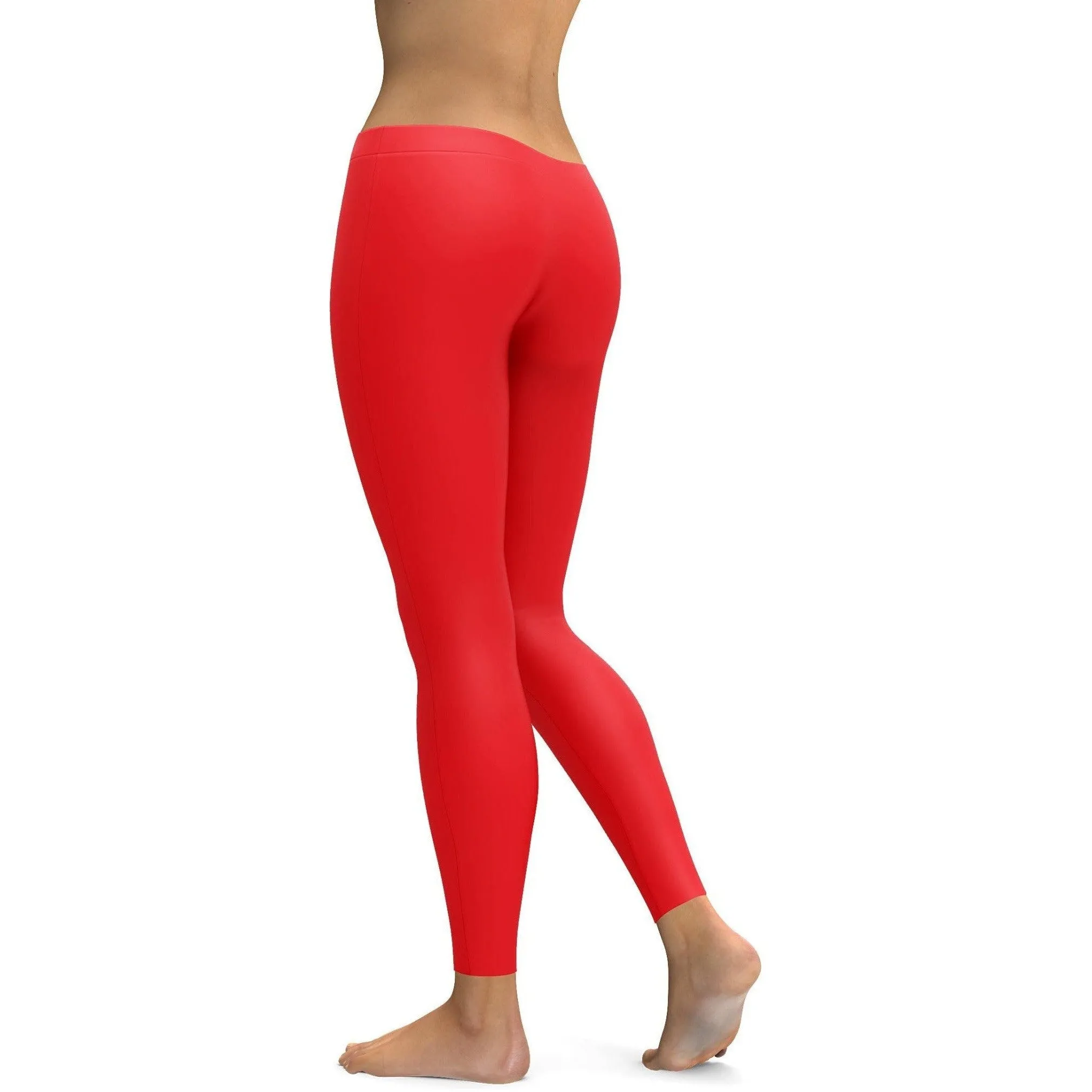 Solid Hot Red Leggings