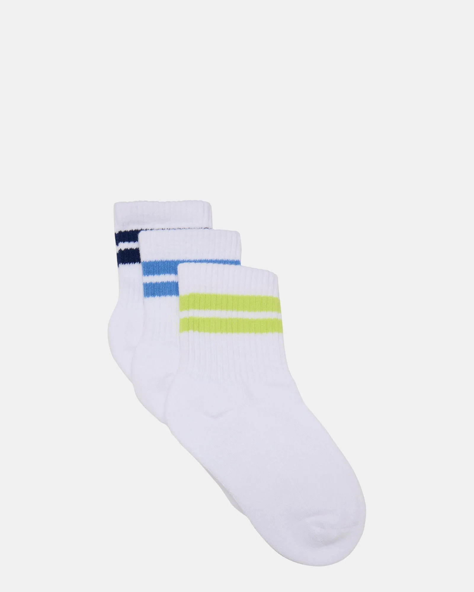 Stripe Sports Full Crew 3pack Blue Multi