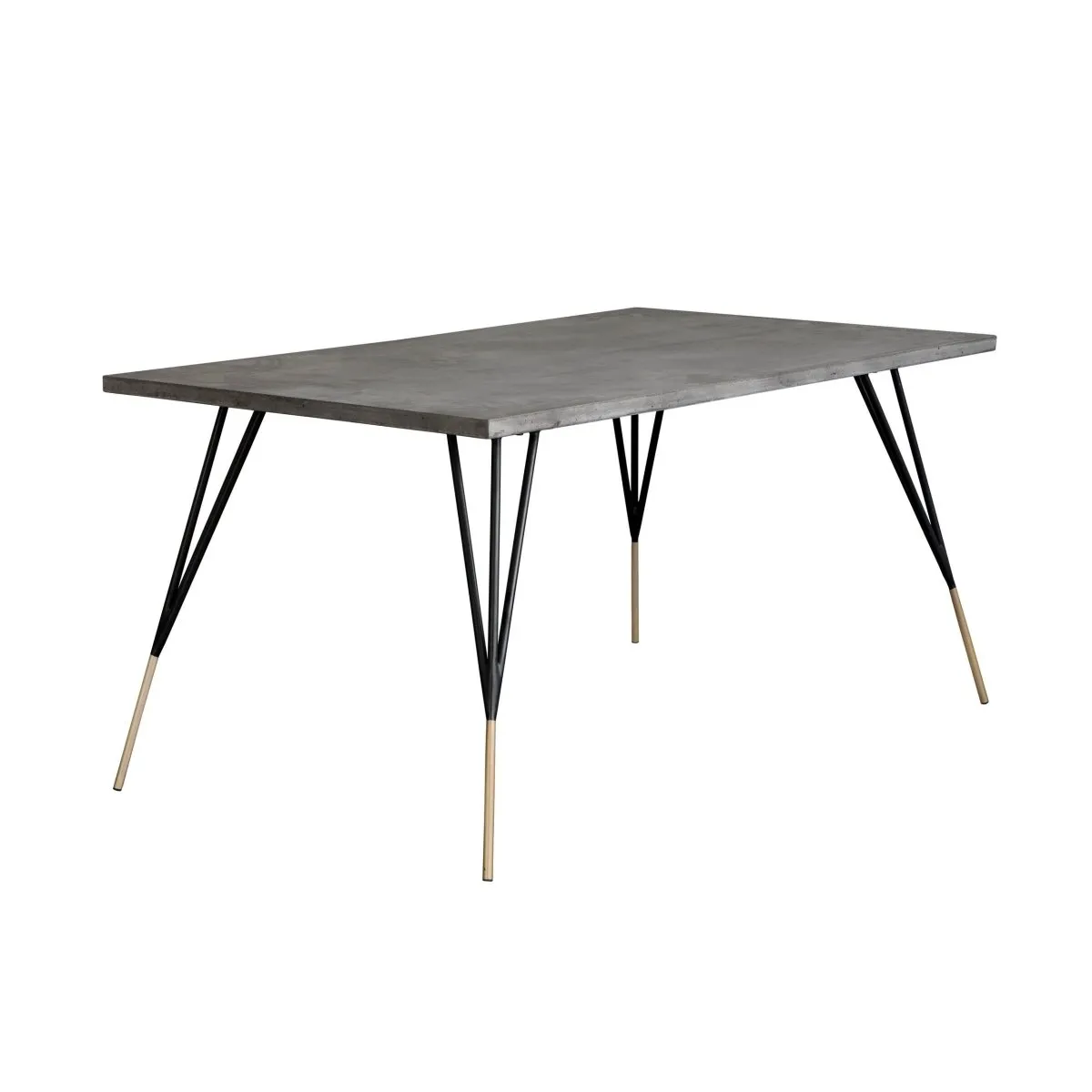 Sunpan Rectangle  Mid-Century Modern Midori Dining Table - 59" - Grey - Concrete - Seats 6