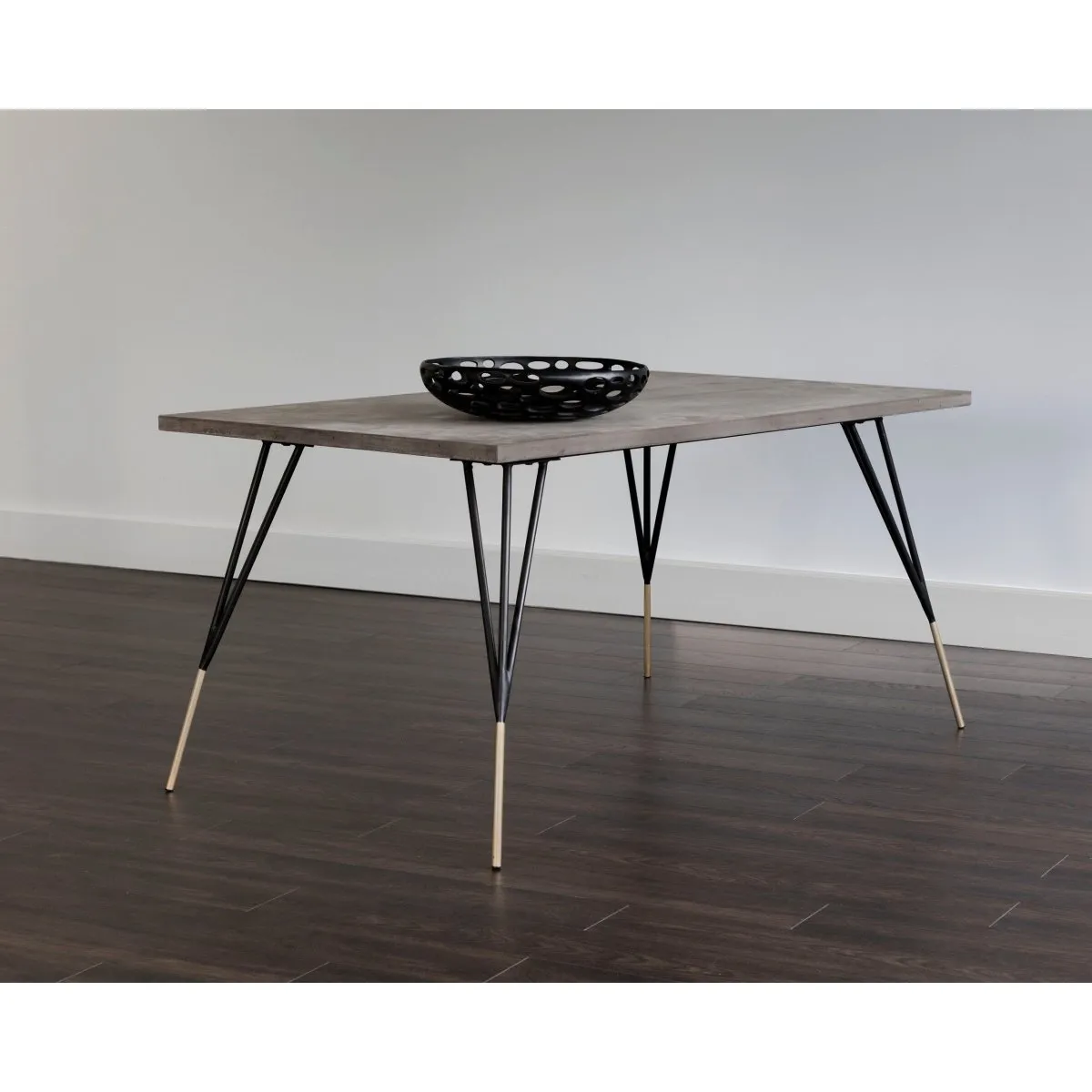 Sunpan Rectangle  Mid-Century Modern Midori Dining Table - 59" - Grey - Concrete - Seats 6