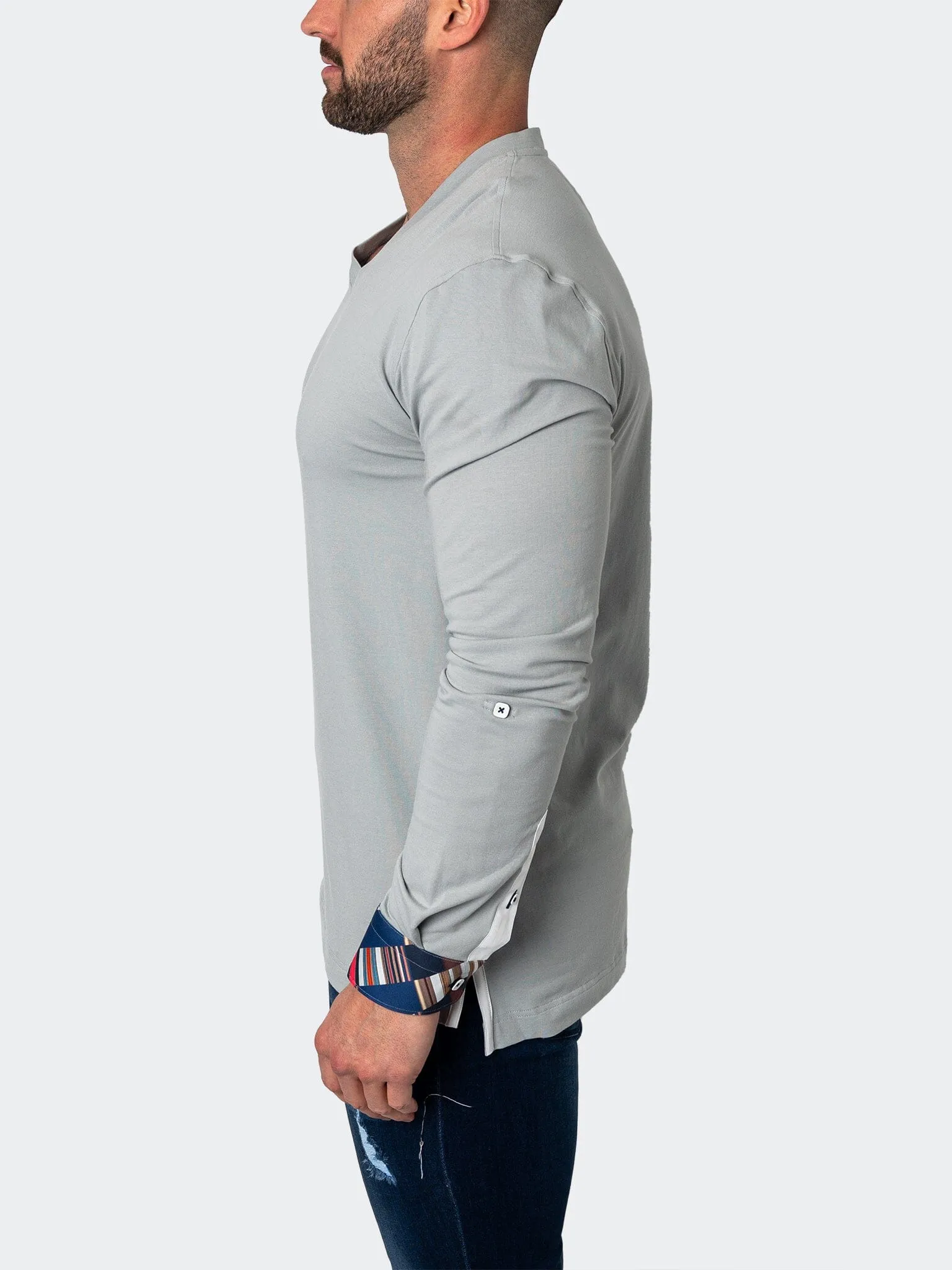 V-Neck EdisonSolidMirage Grey