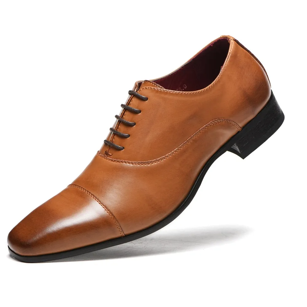 West Louis™ New Spring Business PU Leather Lace-up Formal Shoes