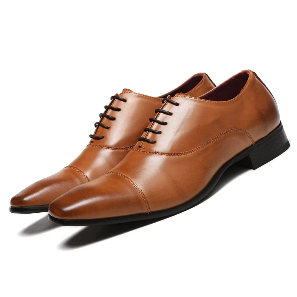 West Louis™ New Spring Business PU Leather Lace-up Formal Shoes