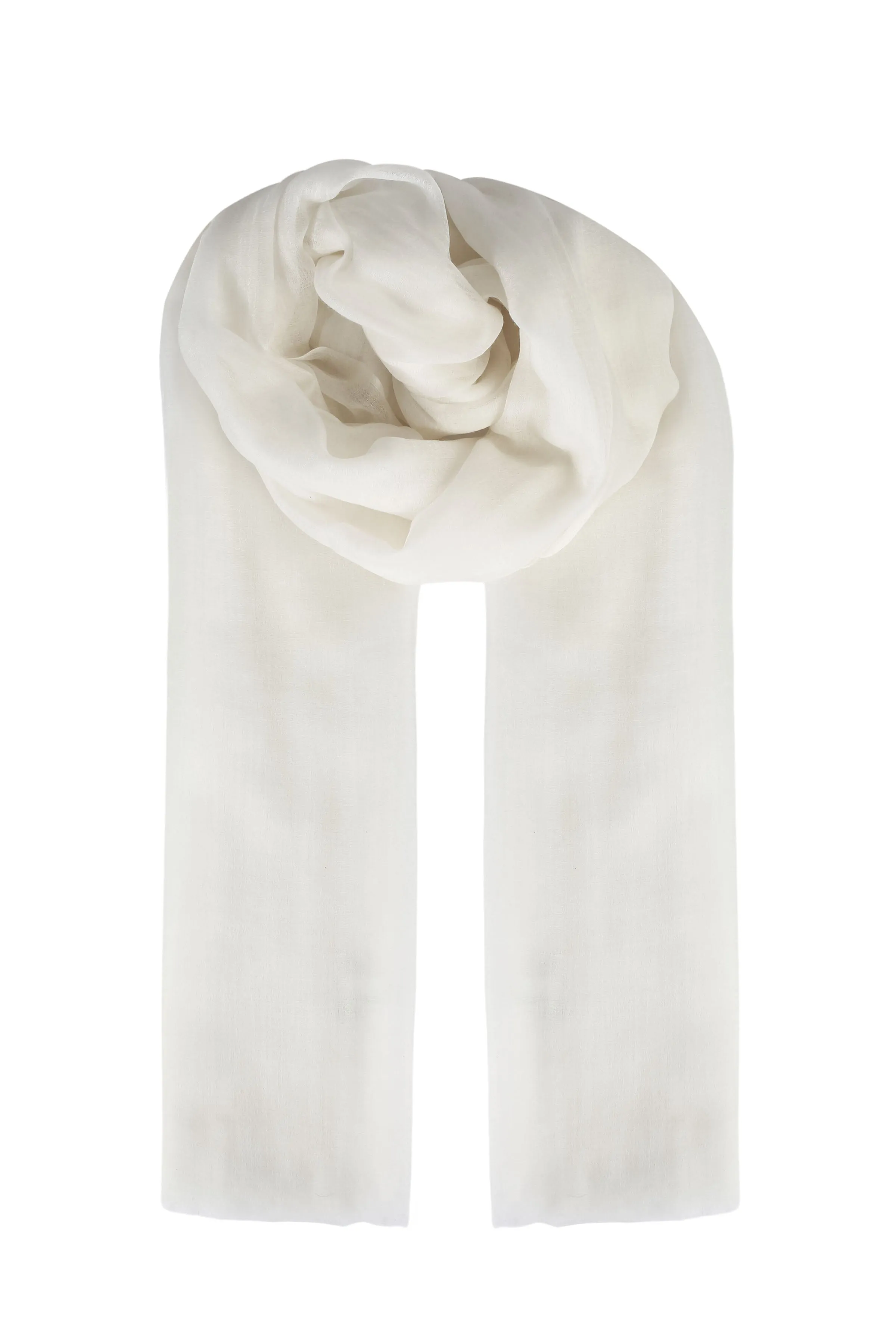 White Larissa Pure Cashmere Shawl 100x230 cm