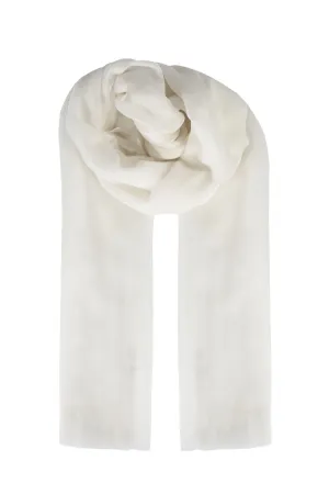 White Larissa Pure Cashmere Shawl 100x230 cm