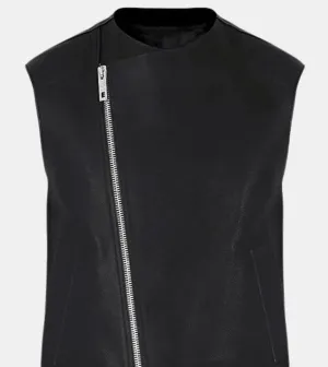 Wolfer Men's Black Leather Vest