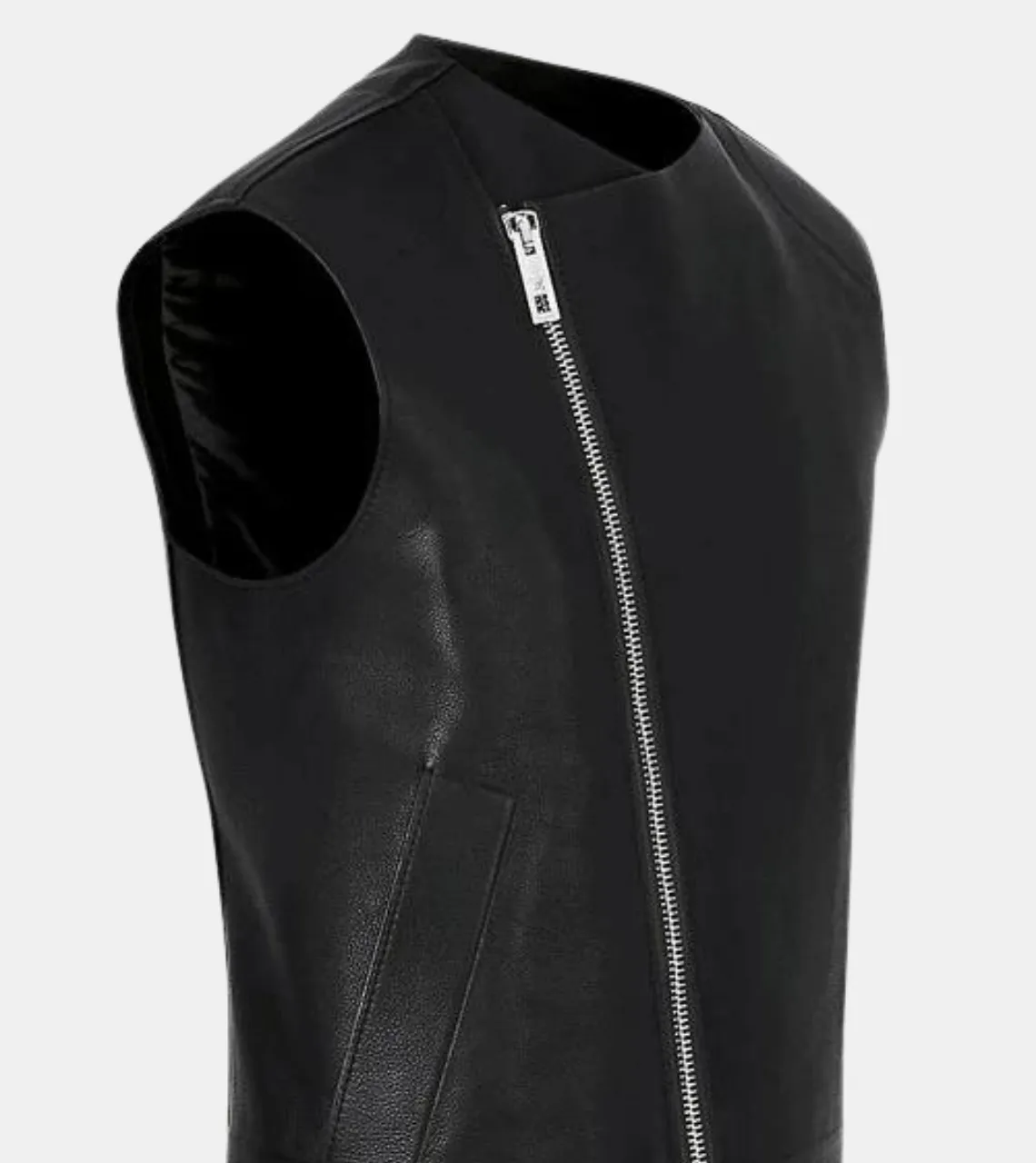 Wolfer Men's Black Leather Vest