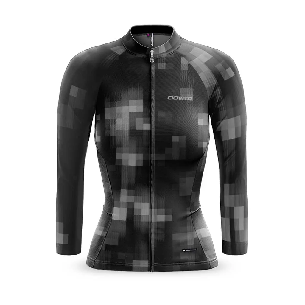 Women's Pixel Long Sleeve Sport Fit Jersey (Black)