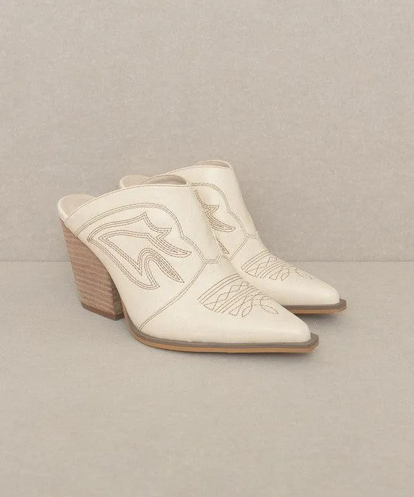 Womens Shoes Style No. Kiara - Western Inspired Heeled Mule